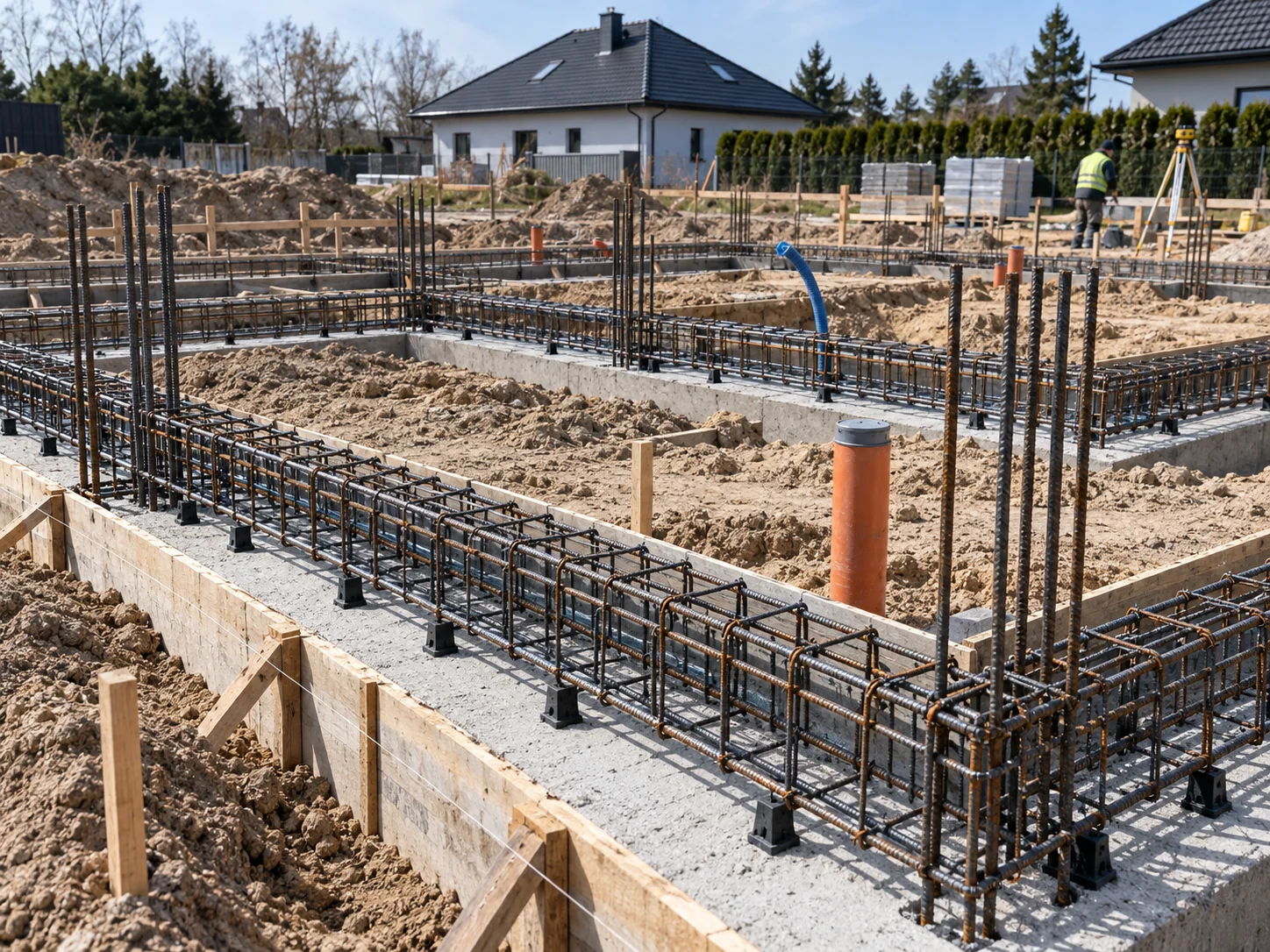 Wykop i fundamenty — plac budowy